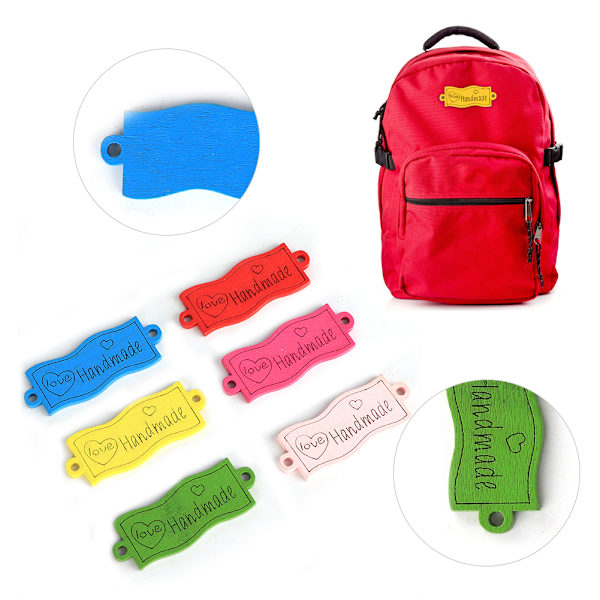 100 kpl puunappia värillinen aaltoileva tagin muotoinen 2 reikää nappi ompelutarvike 49x19mm