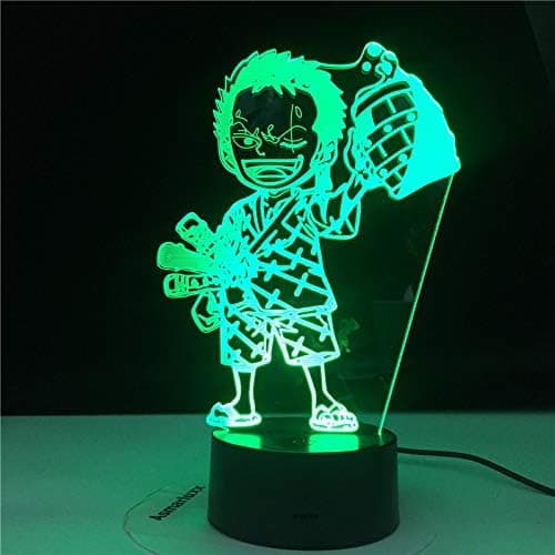 One Piece Luffy 3D Illusion Natlampe Smart Touch, RG