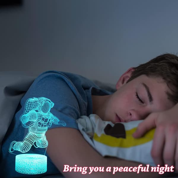 Spaceman Natlamper, 3D Astronaut Natlampe LED 16 Farver