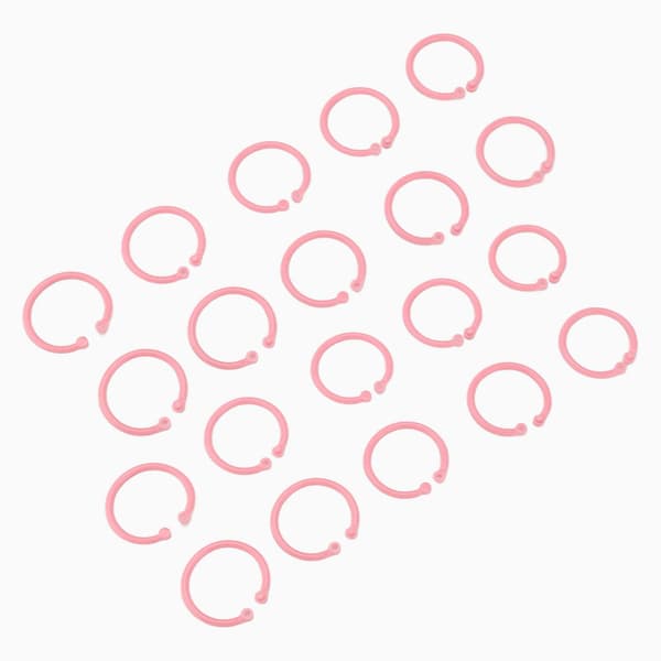 20 stk. bogbinderinge, fleksible løse blads spænder, 30 mm papir enkelt ring til kortfiler, pink