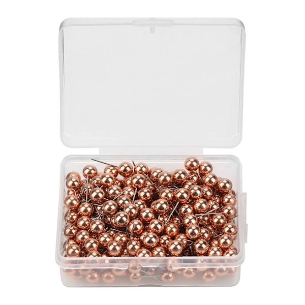 200 stk runde kuleplasttrykknåler Thumbtack Pins dekorativt DIY-verktøy (rosa gull)