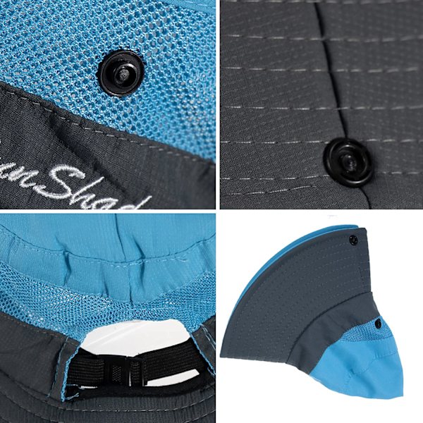 Dam UV-skydd - Fällbar solhatt i mesh med bred brätte