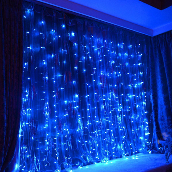 3 meter LED hängande gardin ljusslinga vita fe-lampor hemfönsterdekor