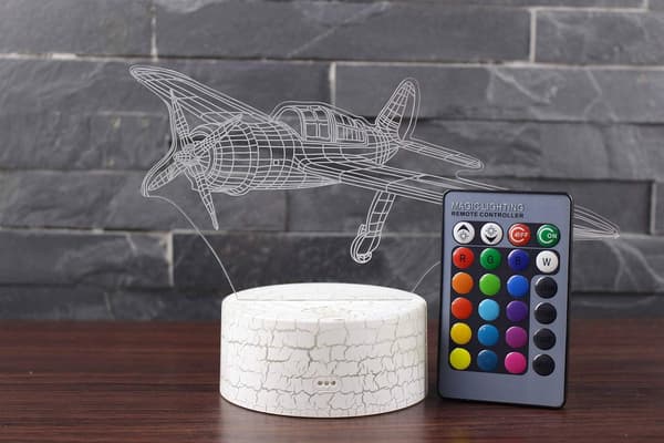 Spiral Fly 3D Illusjon Bordlampe Fly Aircraft Soverom