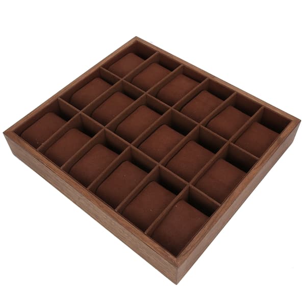 Urkasse i træ med 18 rum Multiposition Display Collection Case med blød pude