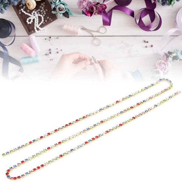 3A 5mm Tsjekkisk Rhinestone Cup Chain Mix Farge Claw Chain DIY Smykker Dekorasjon Tilbehør Gull