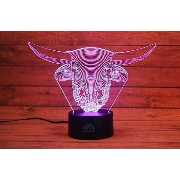 Ko 3D Nattlampa 7 Färger LED Touch Bordsslampa Energisparande Lampor Mode Kreativ Heminredning Present