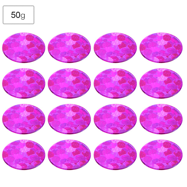 50G DIY PVC ei reikää pyöreä paljetti lava häävaatteet tarvikkeet (Laser Rose Red 2mm)