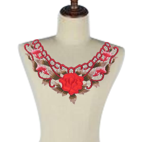 Brodert utringning krage blonder applikasjon dekorasjon lapper DIY(CL125, #5)