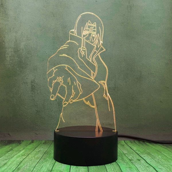 Naruto Kakashi Uchiha Sasuke 3D Illusion Nattlampa Liten