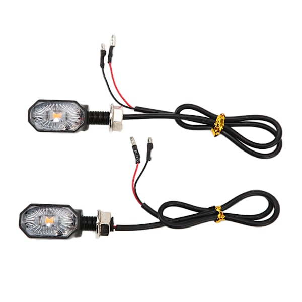 2 stk Universelle Motorsykkel Blinklys 12V Styrelys Mini Oval Lampe for ATV Scooter