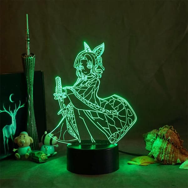 Anime Kimetsu No Nezuko Kamado Figur LED Nattlampor för B