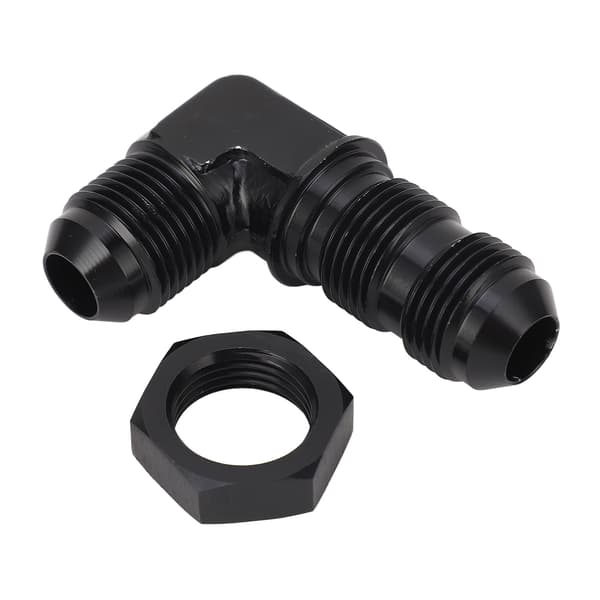 90 Grader 8 AN Flare Bulkhead Adapter Återanvändbar Flare Slangkoppling Bulkhead Adapter med Mutter