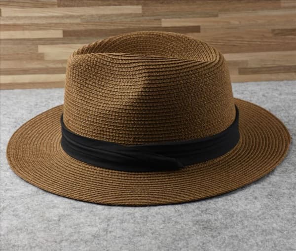 Bredbremmet Panama-stråhatt, sammenrullbar, solhatt for stranden, UPF50+ Cof