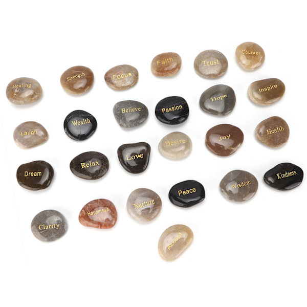 Pebbles Natural Polished Lettering Stones Small Decorative Ornamental River Rocks for Meditation Divination