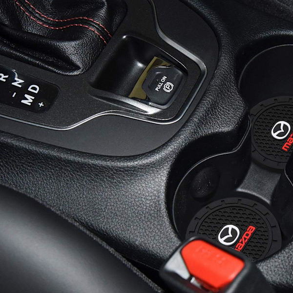 Bilinredning Tillbehör för Mazda Cup Holder Insert Coaster - Silikon Anti Slip Cup Mat för Mazda 3 6 CX-3 CX-5 CX-9 MX-5 (Set om 2, 2,75\" Diameter)