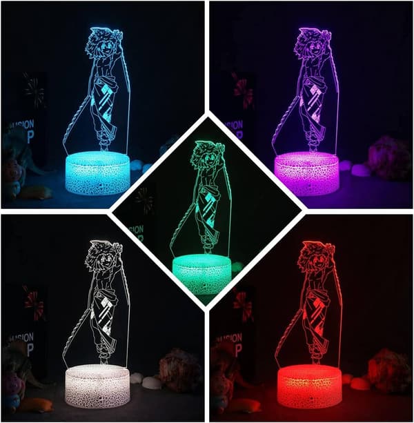 Kochou Shinobu 3D LED Lys Anime Natlampe Touch Justering