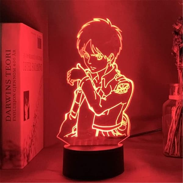 Akryl 3D Lampe Eren Yeager Figur Hjem Rom Dekor Nattlys
