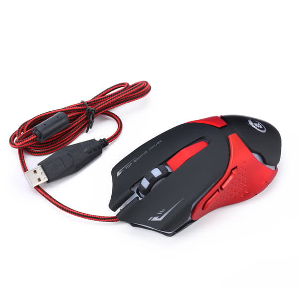 USB Kablet Mus Plug And Play 3200dpi Justerbar, 6 Knapper