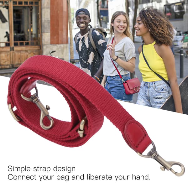 Håndlavet DIY Patchwork Tilbehør Justerbar Crossbody Taske Læderrem til CBD065-066Rød