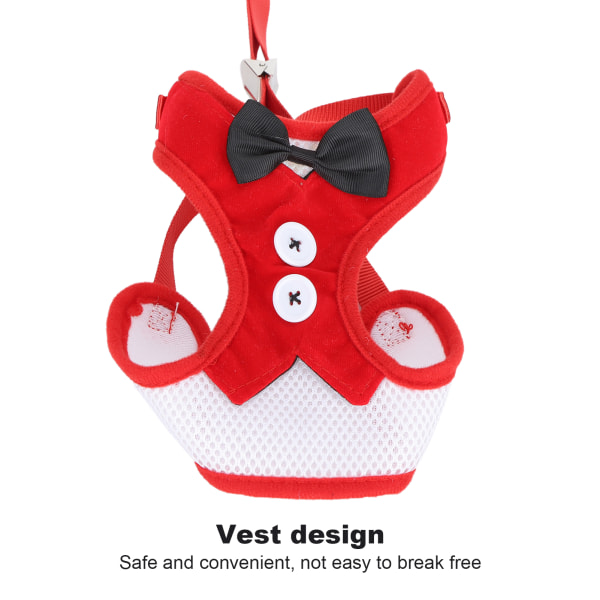 Katt Vest Type Sele med Justerbar Bånd Kjæledyr EscapeProof Vest Stropp for Gåing Red S