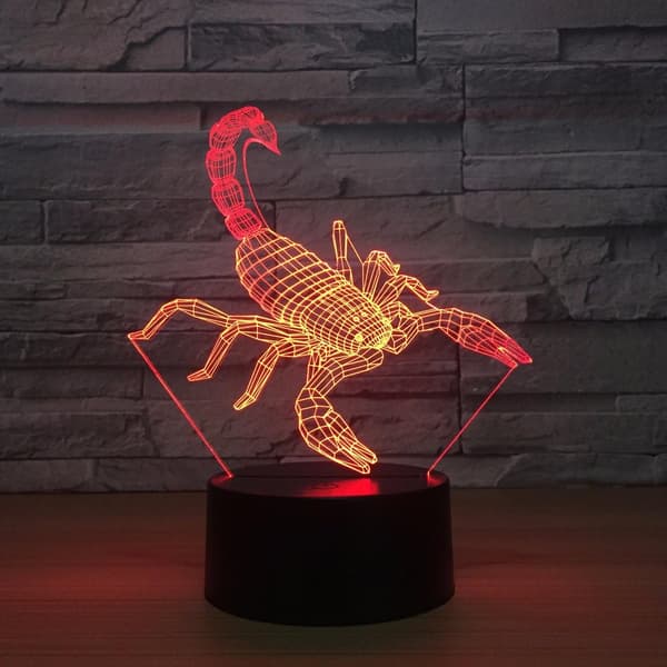3D LED Illusionslampe, Natlampe 16 Farver Dæmpbar USB Strøm