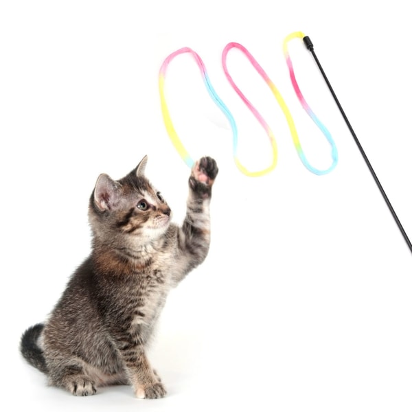 Morsom katt Kattunge kjæledyr leke leketøy kattetøy Teaser Stick Chaser Interactive Toy