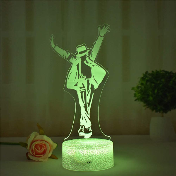3D Illusion LED Natlampe USB Bordlampe 7 Farve Touch /