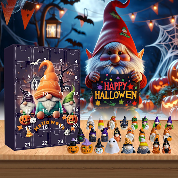 2024 Ny Halloween Nisse Adventskalender - 24 Dages Halloween Nedtælling - Søde Mini Nissefigurer Legetøj Gaver til Børn Type A