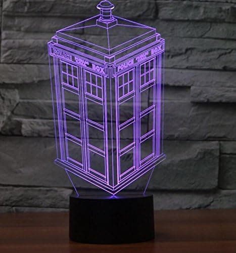 3D Polis Box Nattlampa USB Touch Switch Dekor Bordsskiva