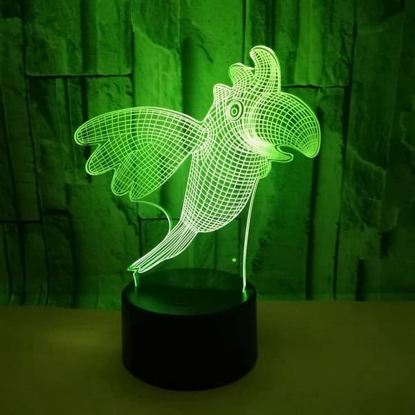 Animal Parrot Legetøj 3D Illusion Natlampe Smart Touch Lampe