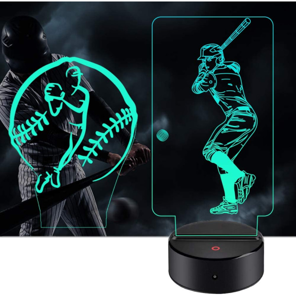 Baseball Night Light för barn - 3D Baseball Night Lamp 7 Col