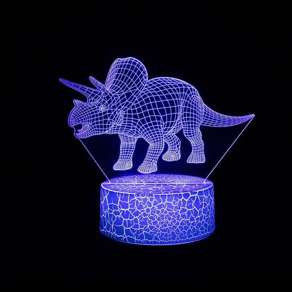 3D Dinosaur Nattlampe for Barn/Gutter/Jenter med Fjernkontroll