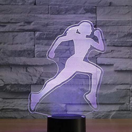 3D Løpe Nattlys Lampe Illusjon Nattlys 7 Farger Cha