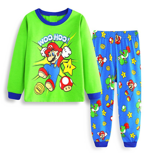 2024 Nye Toddler Dreng Langærmede Mario Pyjamas Sæt Pjs Bomuld Natøj Spædbarn Børn, Overraskelse Julegave Fødselsdagsgave til Børn A 6Y/120cm