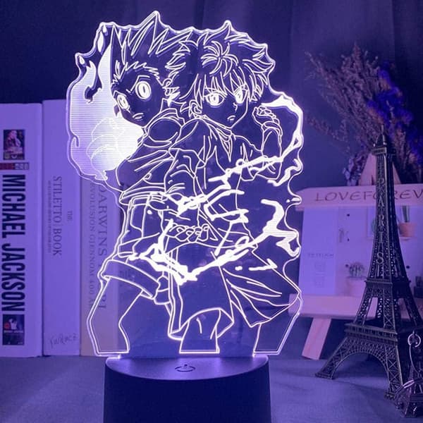 3D Illusion Lampe Anime Gon og Killua Figur 3D Natlampe