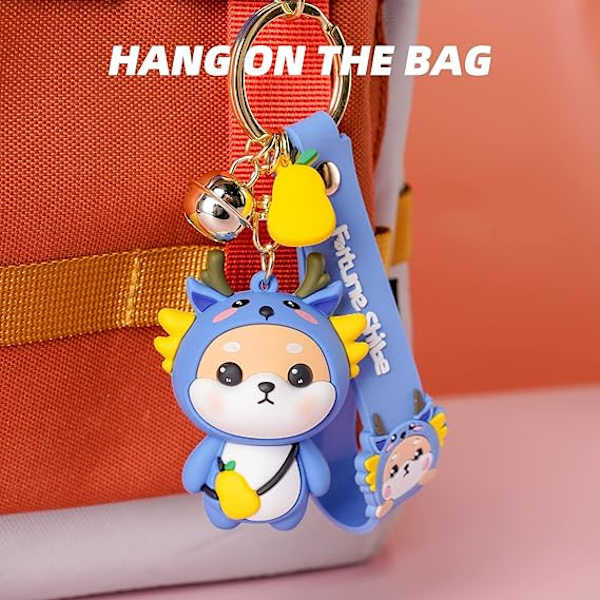 Sööt Keychain Kawaii Anime Avaimenperät Lapsille Reppujen Ripustuskorut Avaimenperä Tarvike Ystävän Lahja Naisille Tytölle Blue Dragon