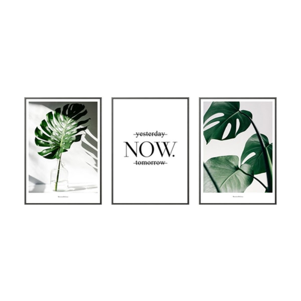 Word Art ja Plant Leaf Composition of Art Canvas Print Juliste, Simple Fashion Ar