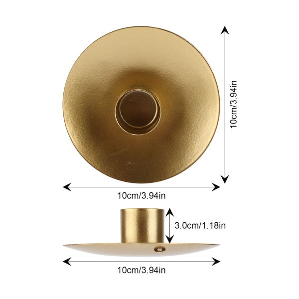 Ljusstake Europeisk Geometri Enstaka Huvud Smide för Bröllop Middagsfest Dekoration 10x3x10cm