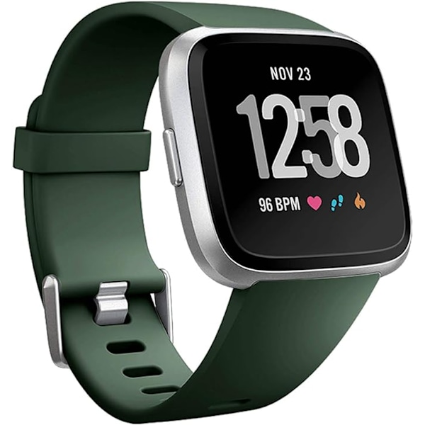 Smartklokkearmbånd kompatibelt med Fitbit Versa Smartwatch, Versa 2 og Versa Lite SE-klokker for kvinner og menn (Oliven-L)