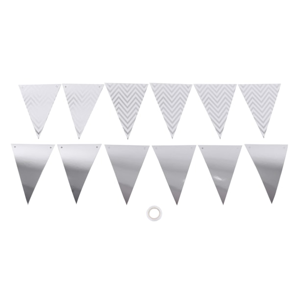 Pennant Wedding Room Children's Room Birthday Party Dress Up Supplies Wavy Pull Flag Pennant BuntingSilver