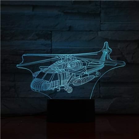 Natlampe USB 3D Led Natlampe Uh-60 Utility Helikopter