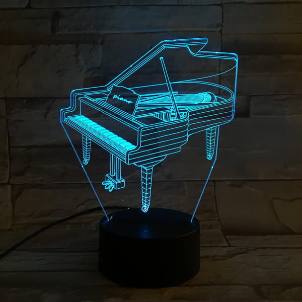 3D Optisk Illusions Natlampe - 7 LED Farveskiftende Lampe