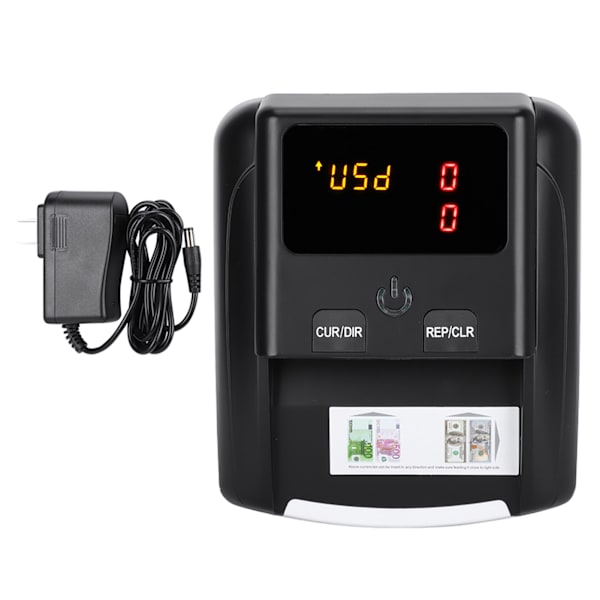 Mini pengeseddeldetektor Bærbar pengeseddel tæller USD EUR Falsk pengeseddel detektion med LED-display