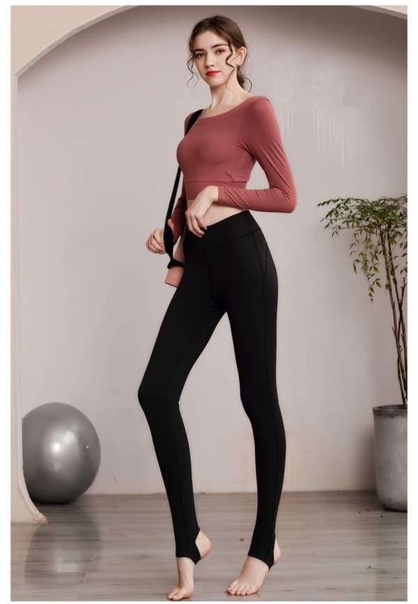 Smøragblød varm fløjlsstræk sømløs yogabukser (M)