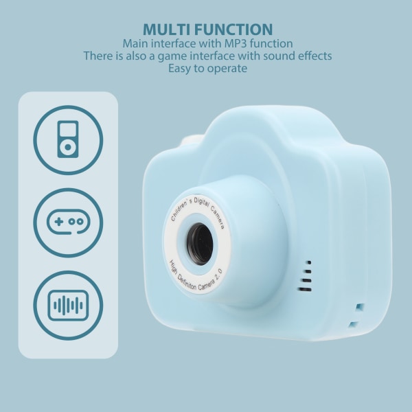 Lasten digitaalinen kamera 2000W HD 2,0 tuuman näyttö Ladattava monitoiminen lasten videokamera lelu taaperolle Blue