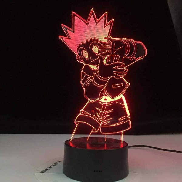 3D Illusionslampa Anime 3D Lampa Hunter X Hunter Nattlampa Gon Freecss Figur Led Anime Nattlampa för Barn Leksak Present Sovrumsdekoration 7 Färger