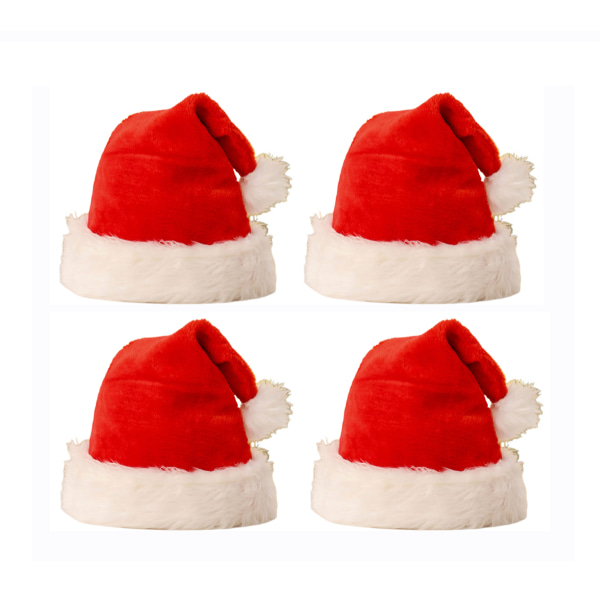 4-pack jultomteluva, tecknad tomteluva, lyxig plyschtomteluva för jul N