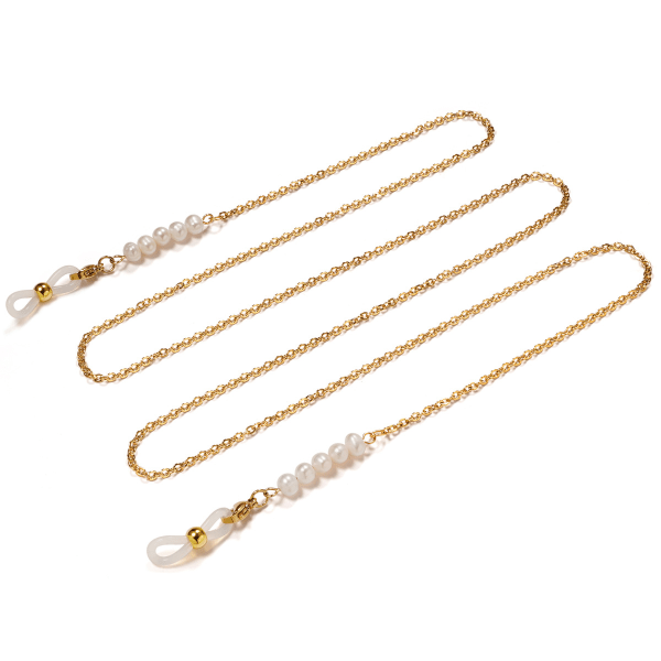 Kvinder Briller Chain Pearl Beads Lanyard Anti-slip Rope Cord