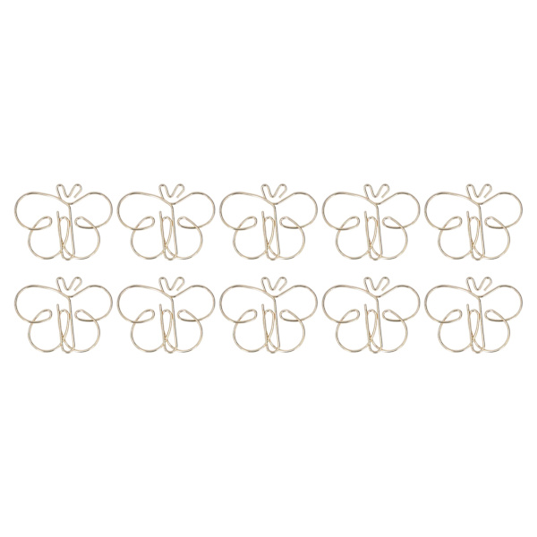 50 stk. Gyldne Sommerfugle Papirclips Galvaniseringsproces Anti-Rust Dyreformer Papirclips Antislip Små Papirclips